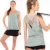 Débardeur sport femme Franklin Sports treillis dos aloe-3