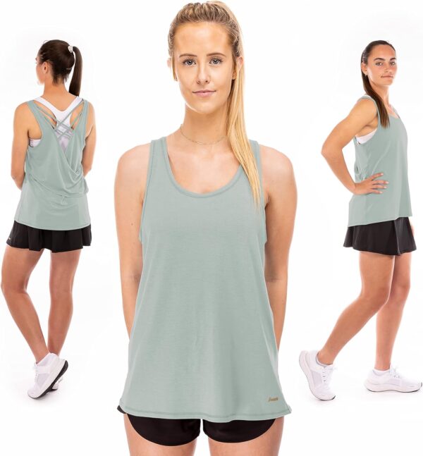 Débardeur sport femme Franklin Sports treillis dos aloe-1