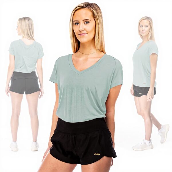 T-shirt sport femme Franklin Sports col V coupe décontractée