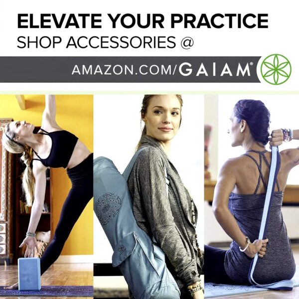 Tapis de yoga Gaiam 6mm antidérapant réversible fitness