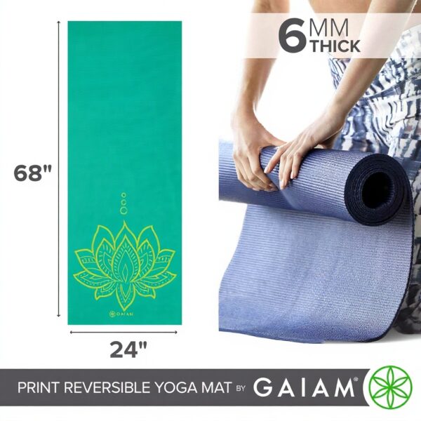 Tapis de yoga Gaiam antidérapant réversible épais 6mm