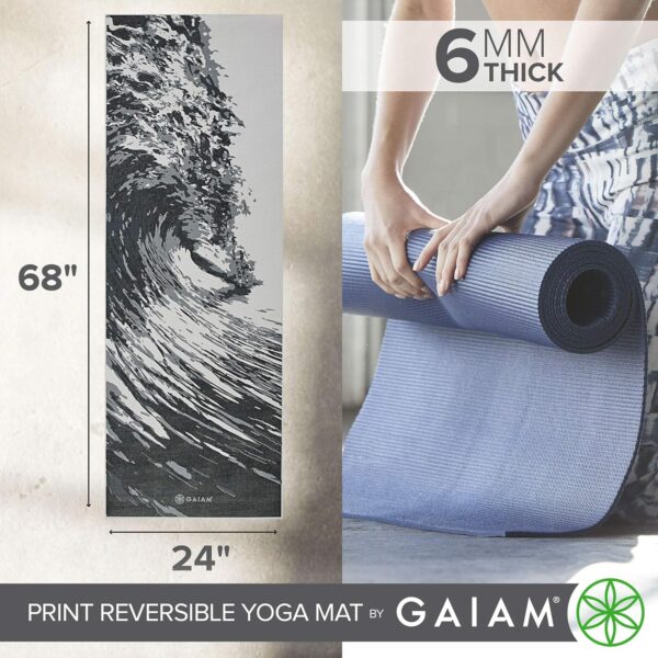 Tapis de yoga Gaiam 6mm antidérapant réversible fitness-2