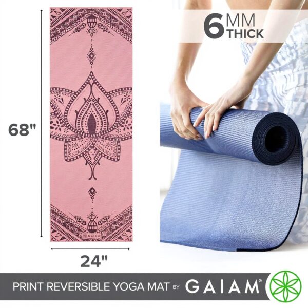 Tapis de yoga Gaiam 6mm antidérapant réversible fitness