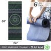 Tapis de yoga Gaiam 6mm antidérapant réversible fitness
