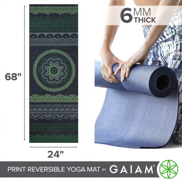 Tapis de yoga Gaiam 6mm antidérapant réversible fitness