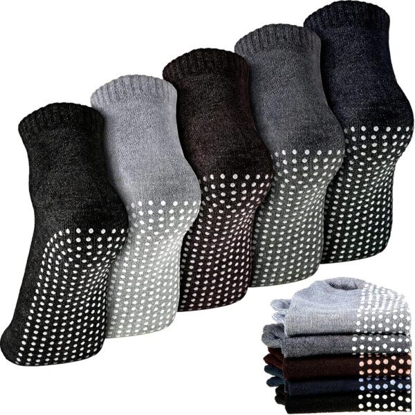 Chaussettes antidérapantes yoga Geyoga 5 paires coton femme