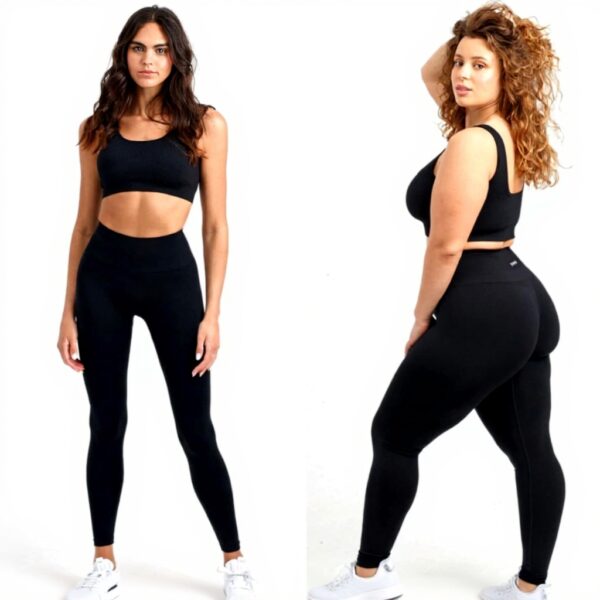 Leggings PAVOI Active Seamless Femme Taille Haute Noir