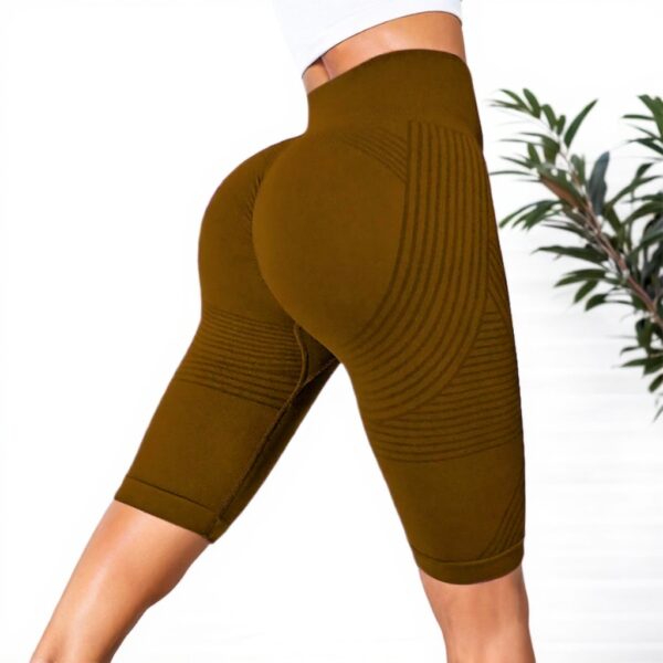 Short de sport femme élasthanne contrôle du ventre yoga