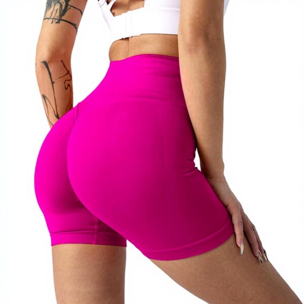 Short Femme Yoga Élasthanne Poches Sport Générique Rose Vif