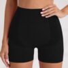 Short Sport Femme Noir Coton Extensible Yoga Fitness Boxer-1