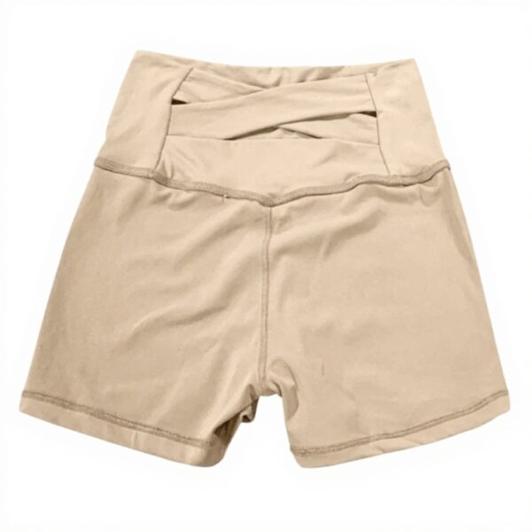 Short gainant femme sport fitness yoga extensible noir