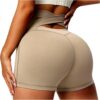 Short gainant femme sport fitness yoga extensible noir