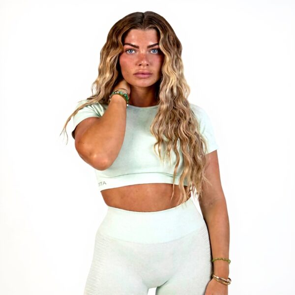 ZITA Short de sport femme sans couture taille haute Aloe