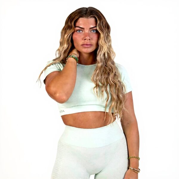 ZITA Short sport femme sans couture taille haute aloe