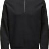 Pull tricot homme ONLY SONS noir argent confortable-0