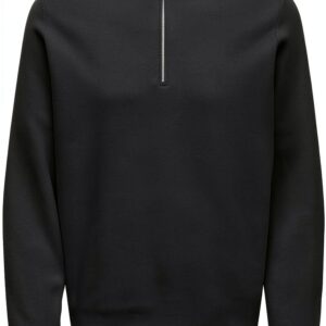 Pull tricot homme ONLY SONS noir argent confortable-0
