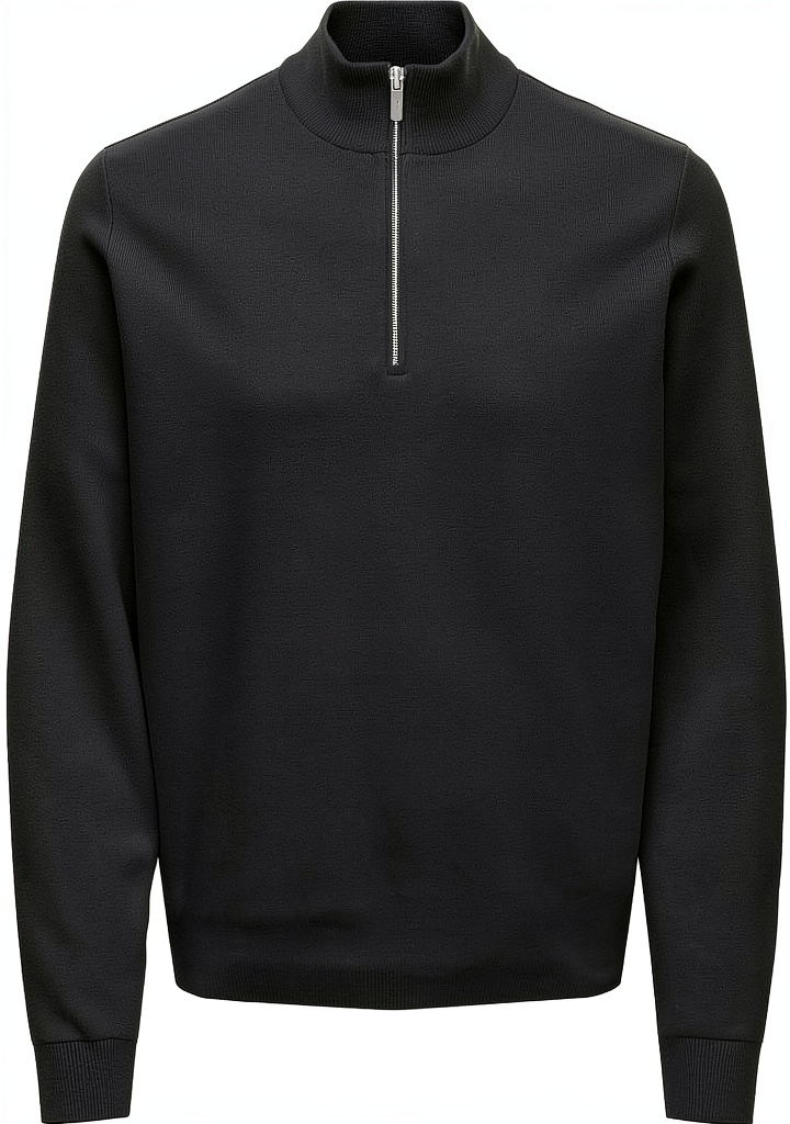 Pull ONLY SONS noir porté par un homme en extérieur