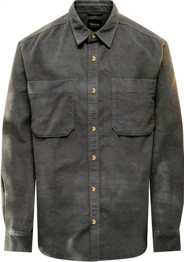 Chemise homme ONLY SONS loisirs confortable gris argenté-0