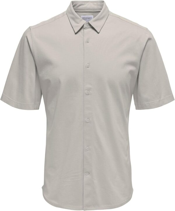 Only Sons Chemise Homme Coupe Ajustée Manches Courtes Gris-0