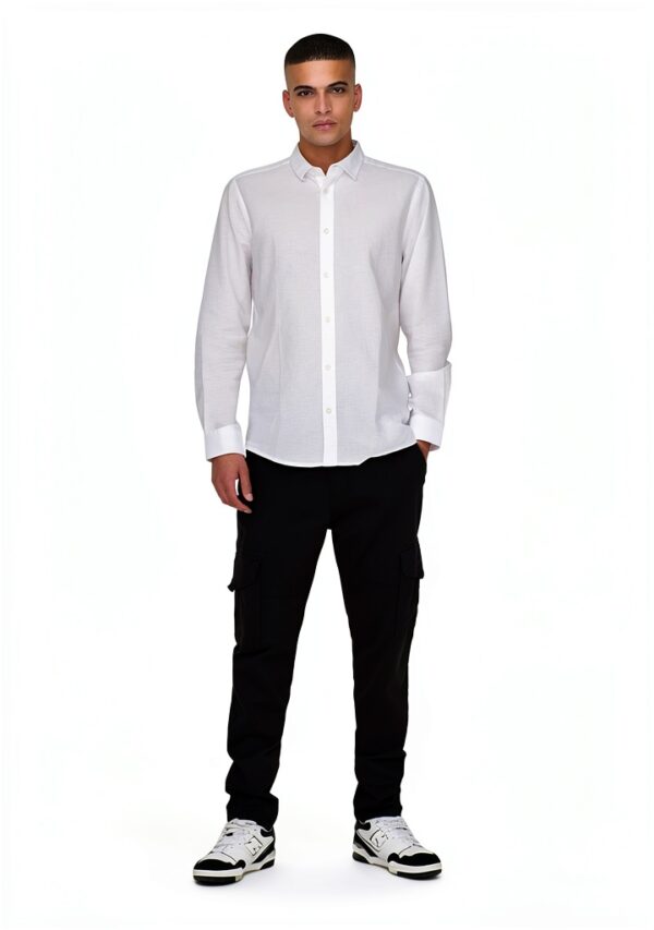Pantalon cargo coton recyclé Bestseller coupe fuselée homme-5