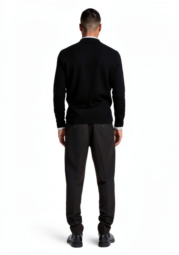 Polo Bestseller Homme Regular Fit Doublure Argentée Noir-3