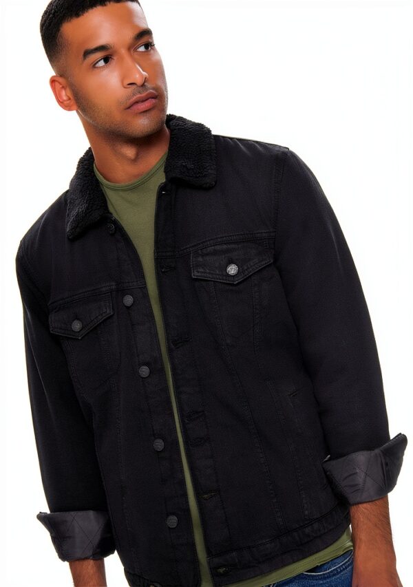 Veste en jean Only Sons Homme Noir Poche Détails-8