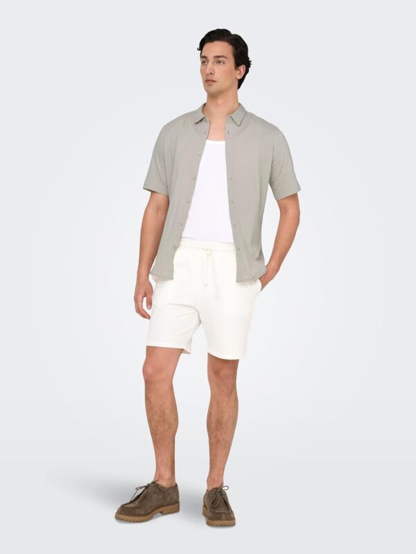 Only Sons Chemise Homme Coupe Ajustée Manches Courtes Gris-4