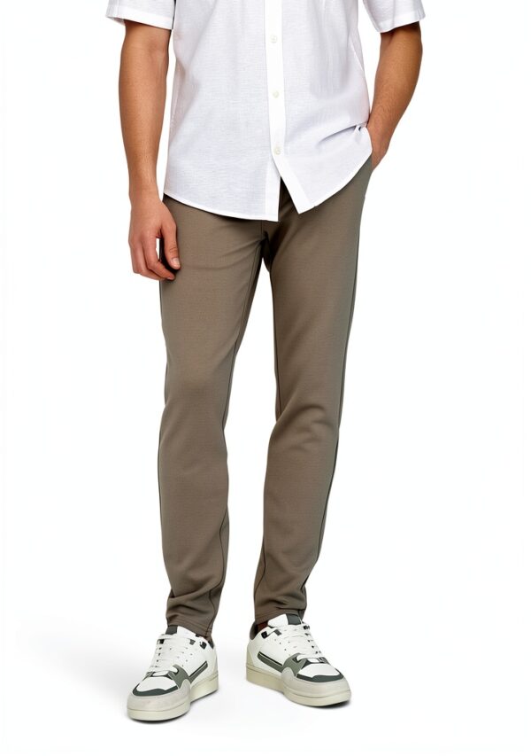 Pantalon chino Bestseller coupe ajustée kaki vintage homme-2