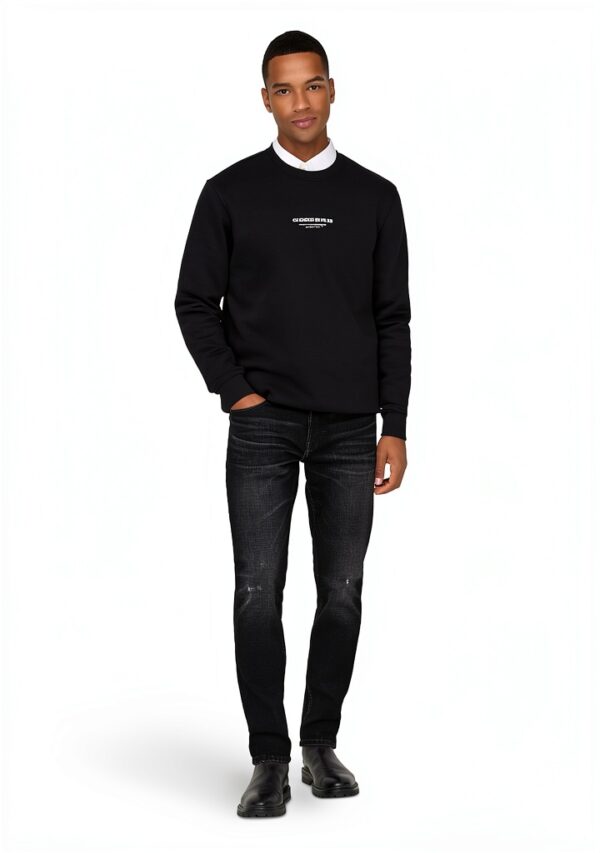 Jean slim Bestseller Homme Coton Élastique Noir Lavé-4