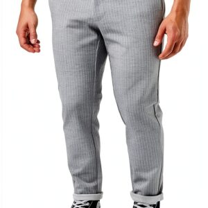 Pantalon chino homme Tapered Fit Rayures 76 polyester 20-0