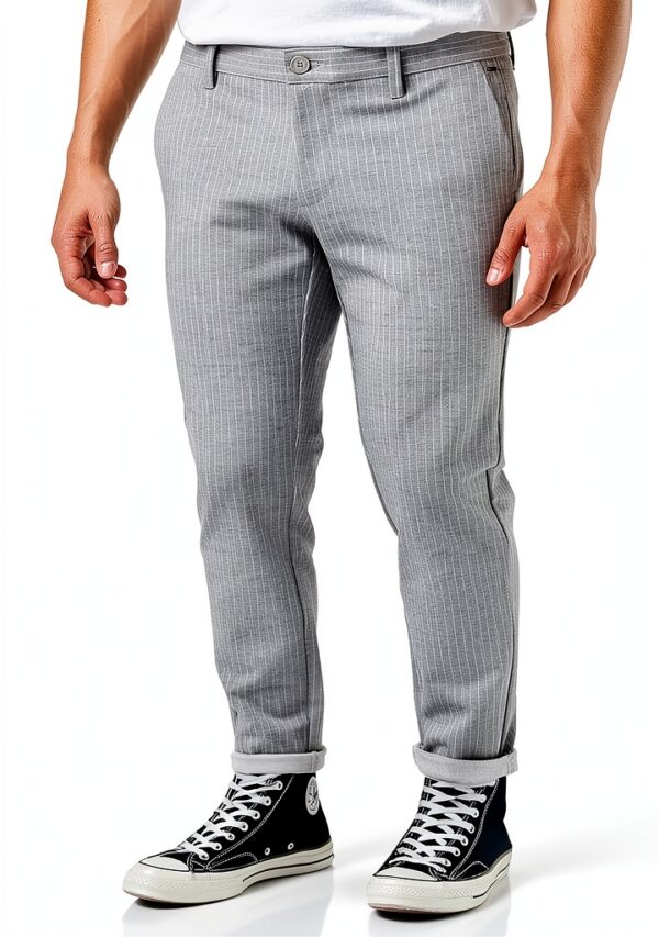 Pantalon chino homme Tapered Fit Rayures 76 polyester 20-0