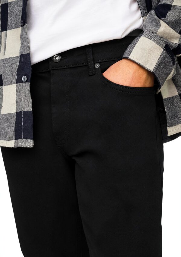 Bestseller Jean Noir Homme Taille Basse Poches Arrière-6