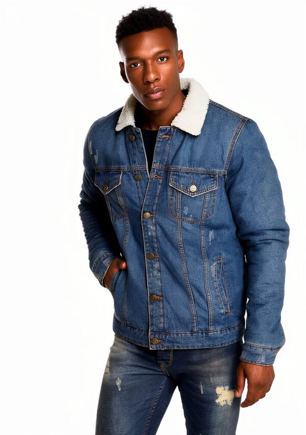 Chemise Homme ONLY SONS Coton Col Classique Bleu Denim-1