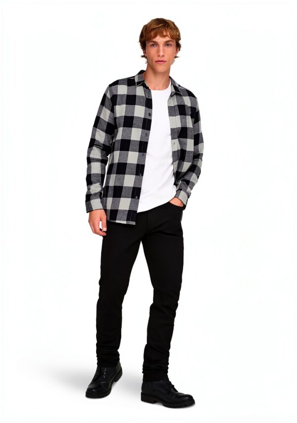 Bestseller Jean Noir Homme Taille Basse Poches Arrière-4