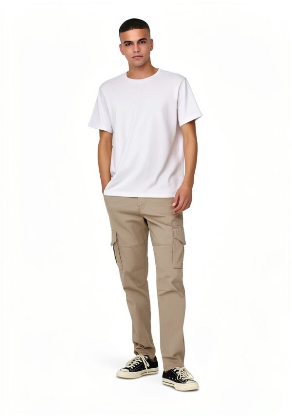 Pantalon cargo coton recyclé Bestseller Homme Vert Olive-6