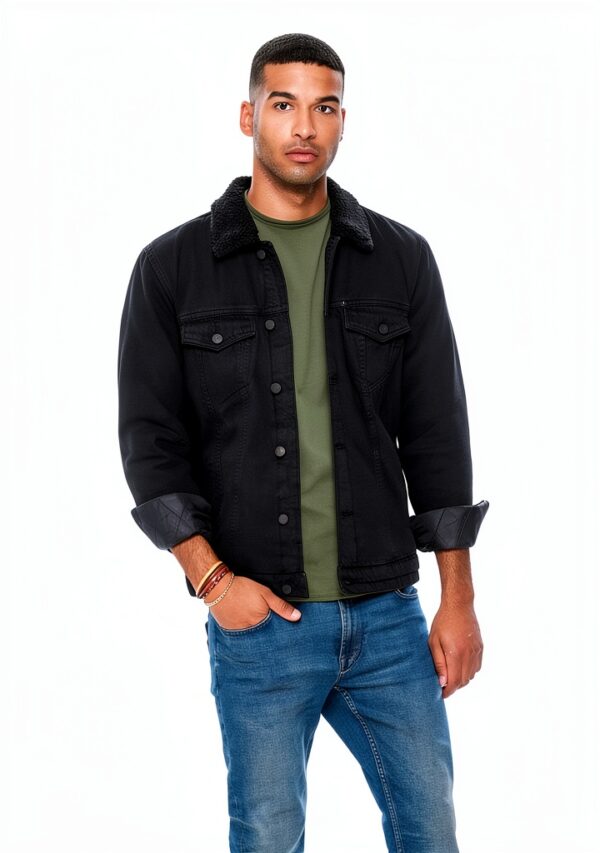 Veste en jean Only Sons Homme Noir Poche Détails-1