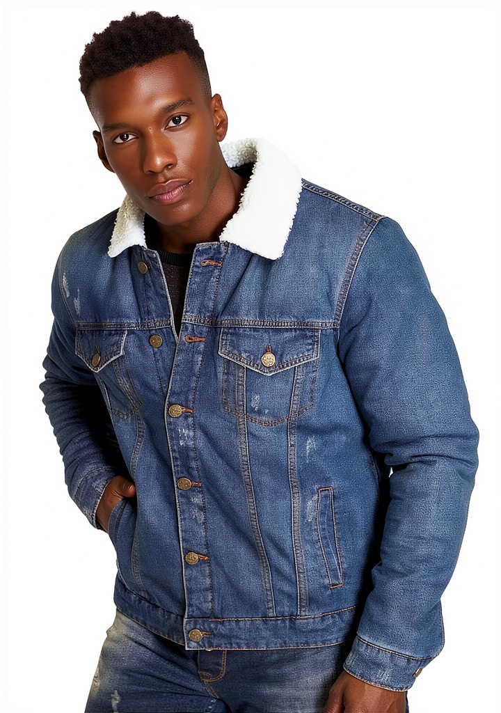 Chemise ONLY SONS bleu denim portée avec un jean