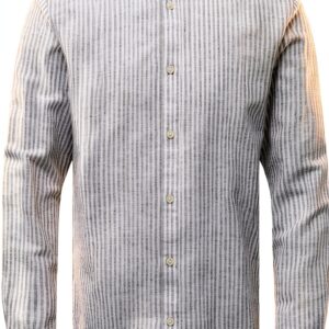 Chemise lin Bestseller manches longues fermeture boutonnée-0