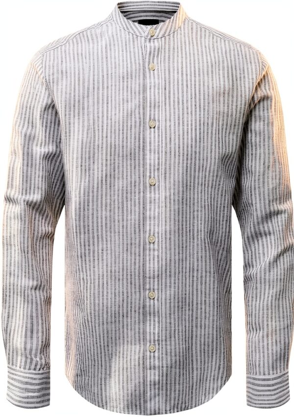 Chemise lin Bestseller manches longues fermeture boutonnée-0