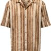 Only Sons Chemise Adulte Rayure Col Station Manches Courtes-0
