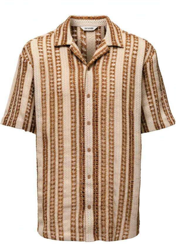 Only Sons Chemise Adulte Rayure Col Station Manches Courtes-0