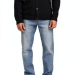 Bestseller Jeans Homme Coton Recyclé Coupe Droite Bleu Clair-0