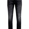 Jean slim Bestseller Homme Coton Élastique Noir Lavé-0
