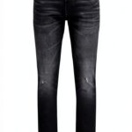 Jean slim Bestseller Homme Coton Élastique Noir Lavé-0