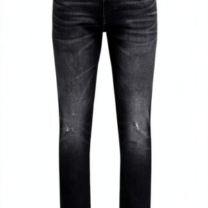 Jean slim Bestseller Homme Coton Élastique Noir Lavé-0