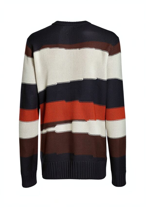 Pull tricot texturé Bestseller col rond homme bleu marine-3