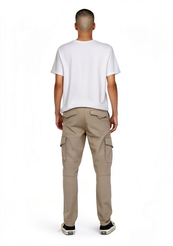 Pantalon cargo coton recyclé Bestseller Homme Vert Olive-5