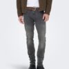 Jean Homme ONLY SONS Slim Fit Denim Gris Casual-3