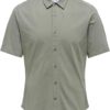 Only Sons Chemise Homme Coupe Ajustée Manches Courtes Gris-0