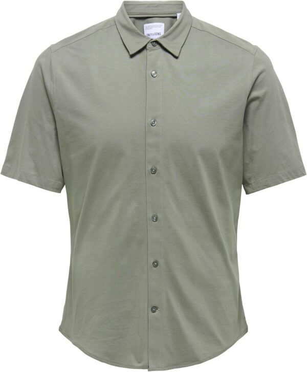 Only Sons Chemise Homme Coupe Ajustée Manches Courtes Gris-0